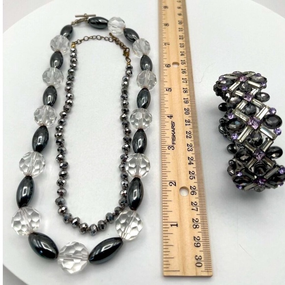 Vintage Beaded Necklace & Rhinestone Bracelet Set - Picture 8 of 8